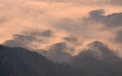 도봉산정상에서 바라본 산 아래
