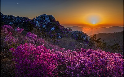 주작산 일몰