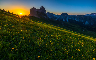 Seceda의 일출 !!!