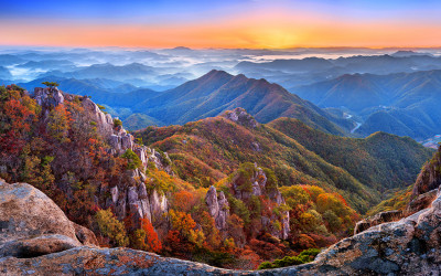 다가오는 대둔산에 가을