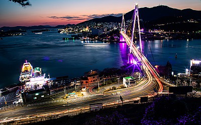 여수 돌산교 야경