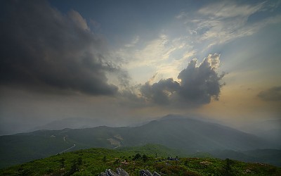 일몰전 함백산