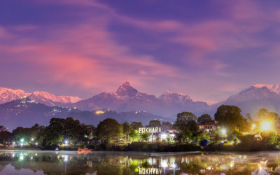 환상적인 여명 빛