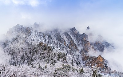 설악 공룡능선 설경