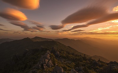 지리산 일몰