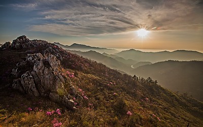 주작산 일몰