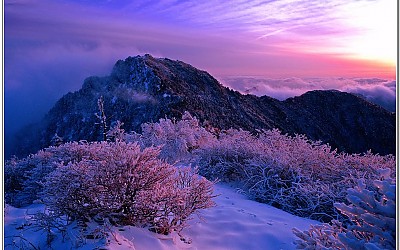 지리산 중봉 일몰
