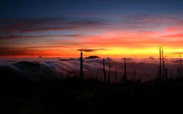 제석봉에서 본 노을