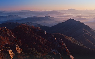 서대산쪽 능선