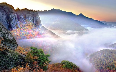 주왕산 가을 운해경