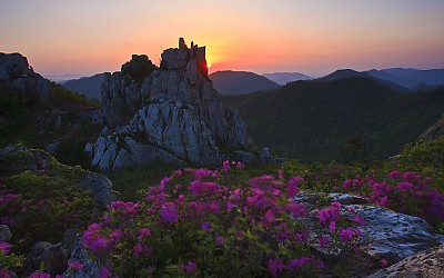 주작산 일몰