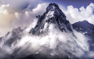 울산바위 눈보라