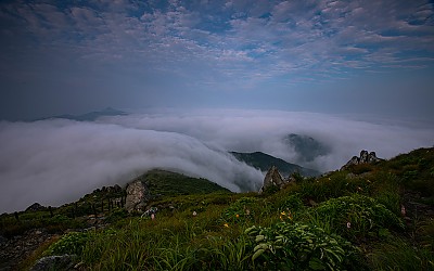 덕유산아침...