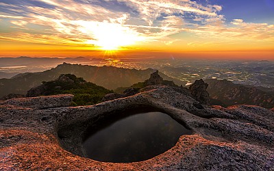 구정봉 일몰 빛